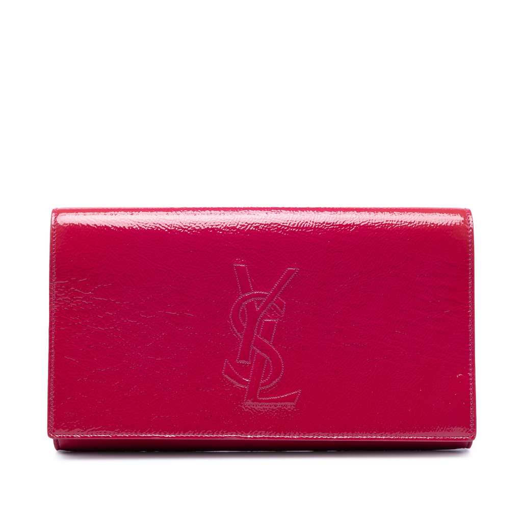 Saint Laurent Large Textured Patent Belle De Jour Clutch