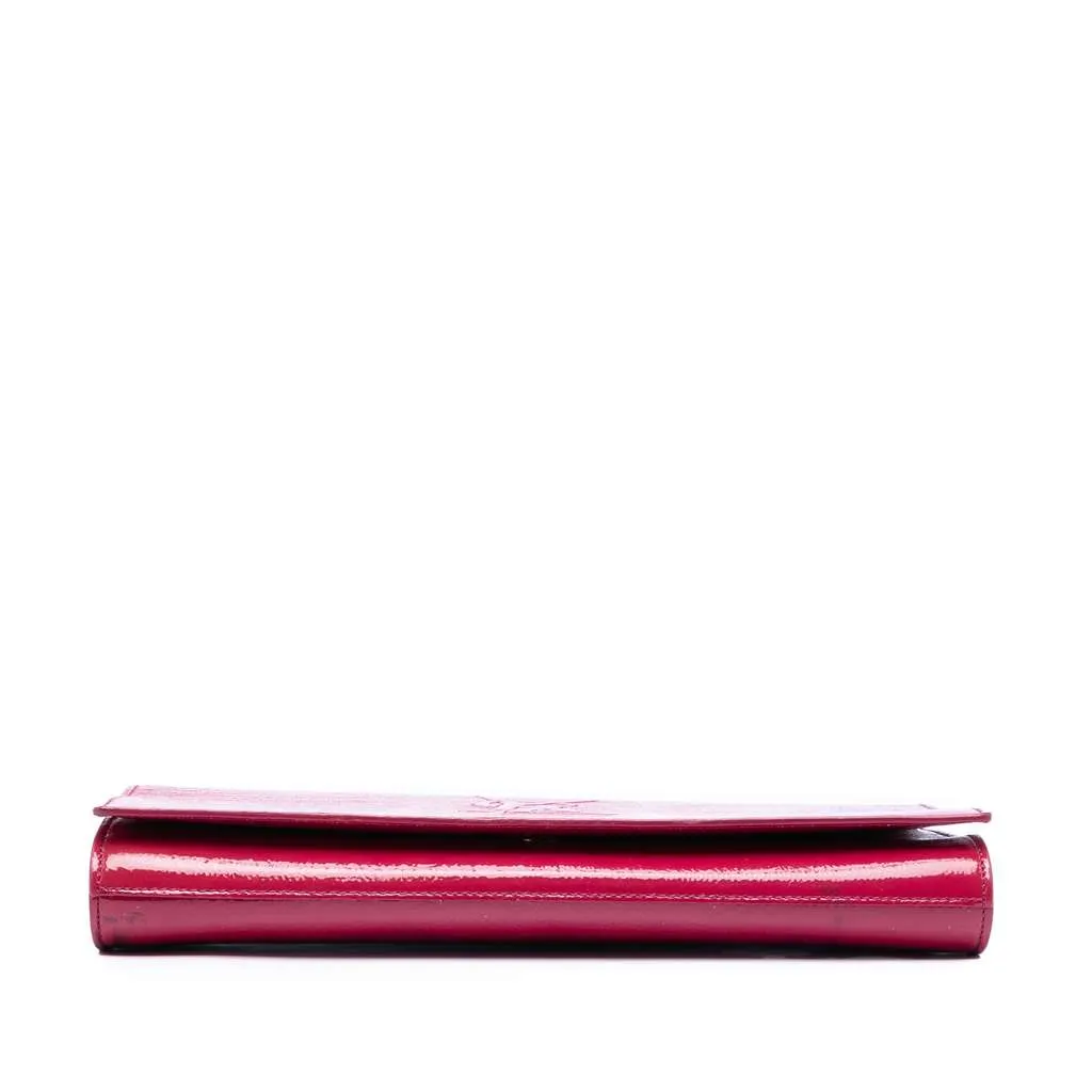 Saint Laurent Large Textured Patent Belle De Jour Clutch Pink Leather Very good - Inside View