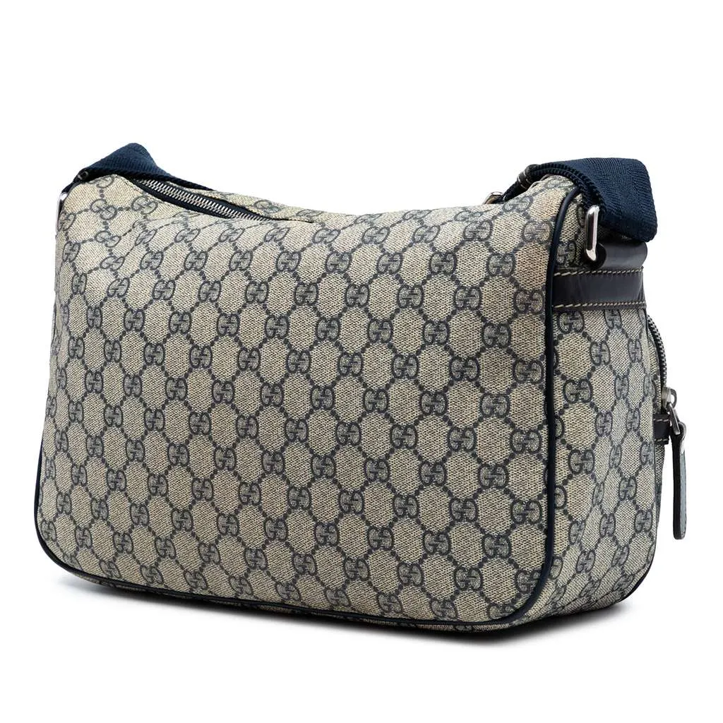 Gucci GG Supreme Double Pocket Crossbody Beige Canvas Very good - Back View