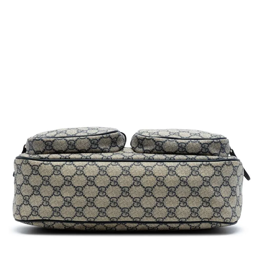 Gucci GG Supreme Double Pocket Crossbody Beige Canvas Very good - Inside View