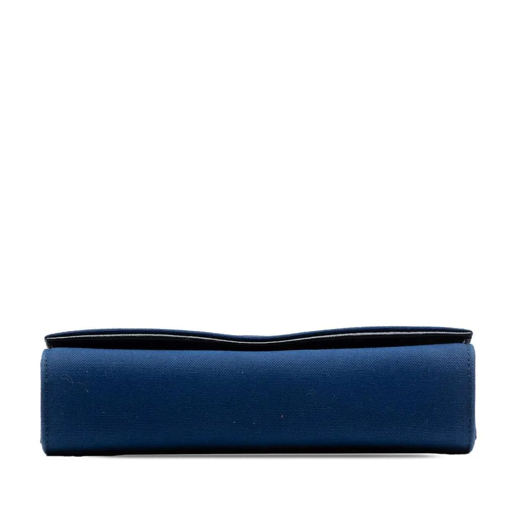 Saint Laurent Small Star Embroidered Canvas Monogram Kate Crossbody Blue Canvas Very good - Inside View