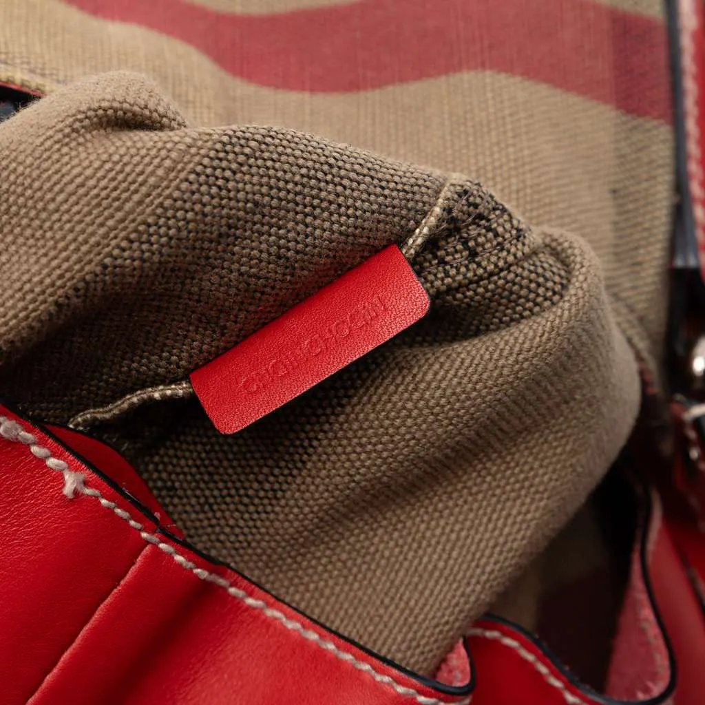 Burberry Medium Mega Check Canvas Ashby Bucket Bag Brown Canvas Very good - Box View