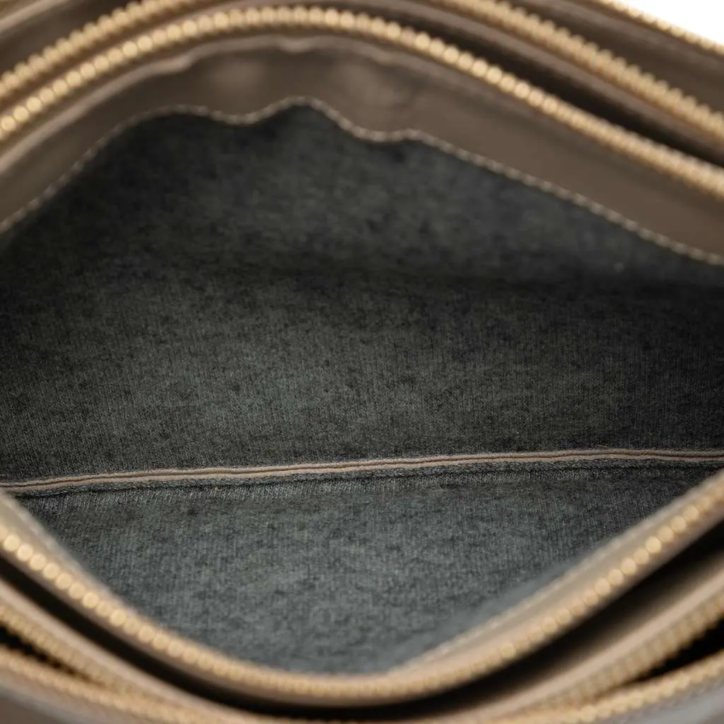 Celine Large Lambskin Trio Crossbody Brown Leather Very good - Model View