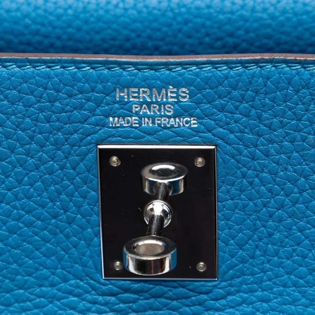 Hermès Togo Kelly II Retourne 35 Blue Leather Very good - Box View