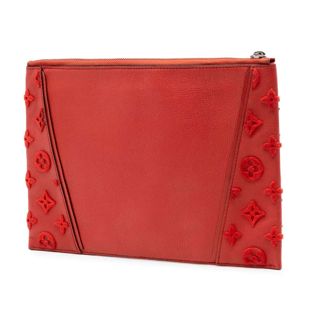 Louis Vuitton Veau Cachemire W Pochette Red Leather Good - Back View