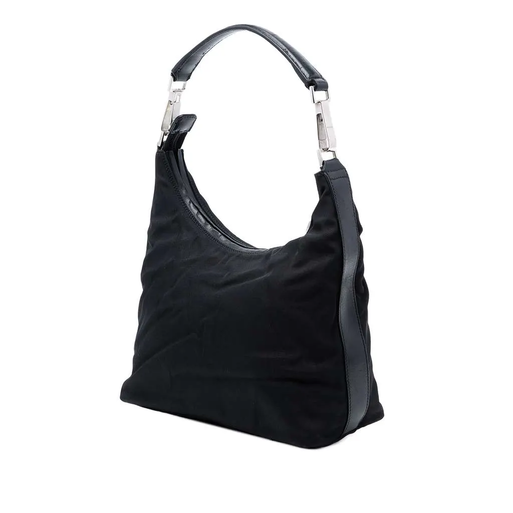 Gucci Nylon Shoulder Bag Black Polyamide Good - Back View