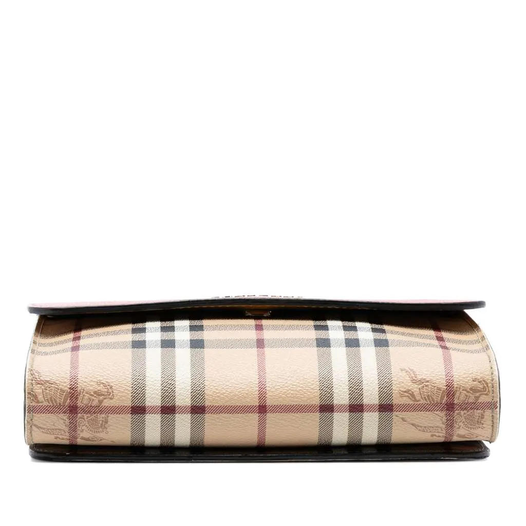 Burberry Haymarket Check Coated Canvas and Calfskin Loxley Crossbody Beige Canvas Very good - Inside View