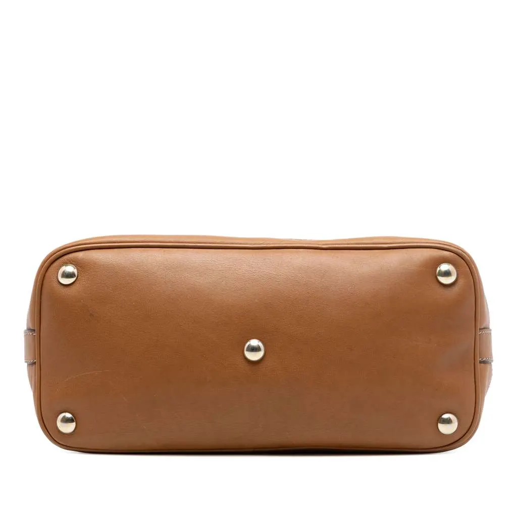 Gucci Medium Guccissima Charm Dome Satchel Brown Leather Very good - Inside View