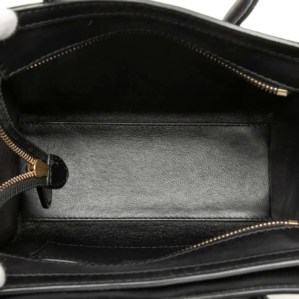 Celine Nano Tricolor Calfskin and Suede Luggage Tote Beige Leather Very good - Model View