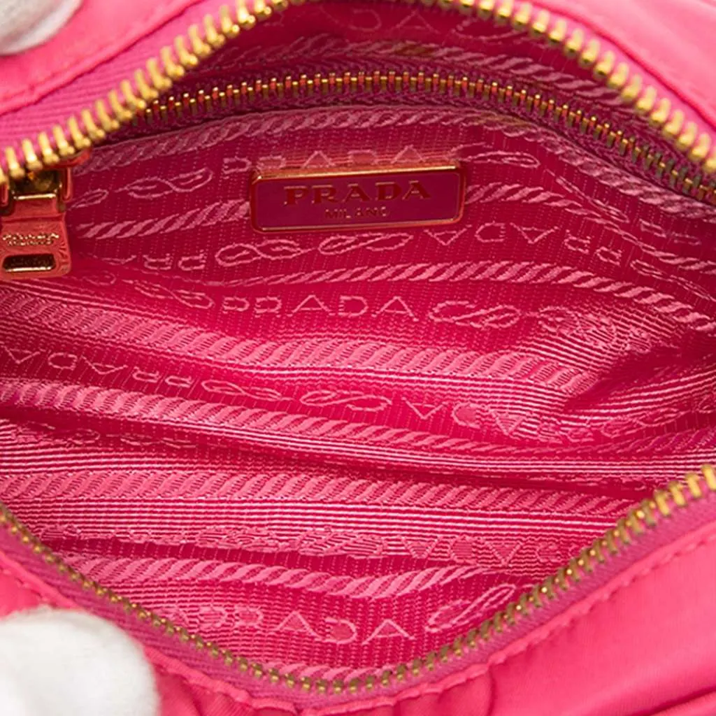 Prada Tessuto Wristlet Pouch Pink Very good - Model View