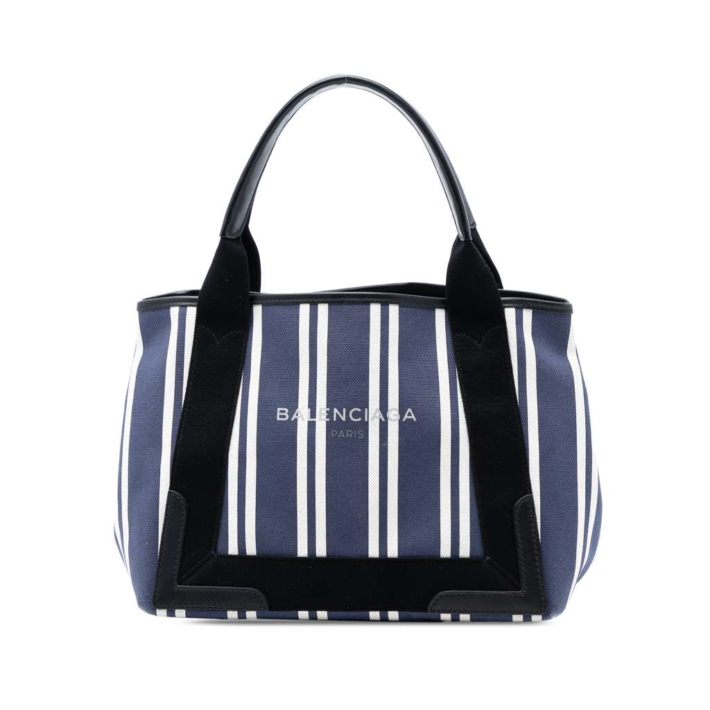 Balenciaga كاباس مخطط من القماش باللون الكحلي مقاس صغير
