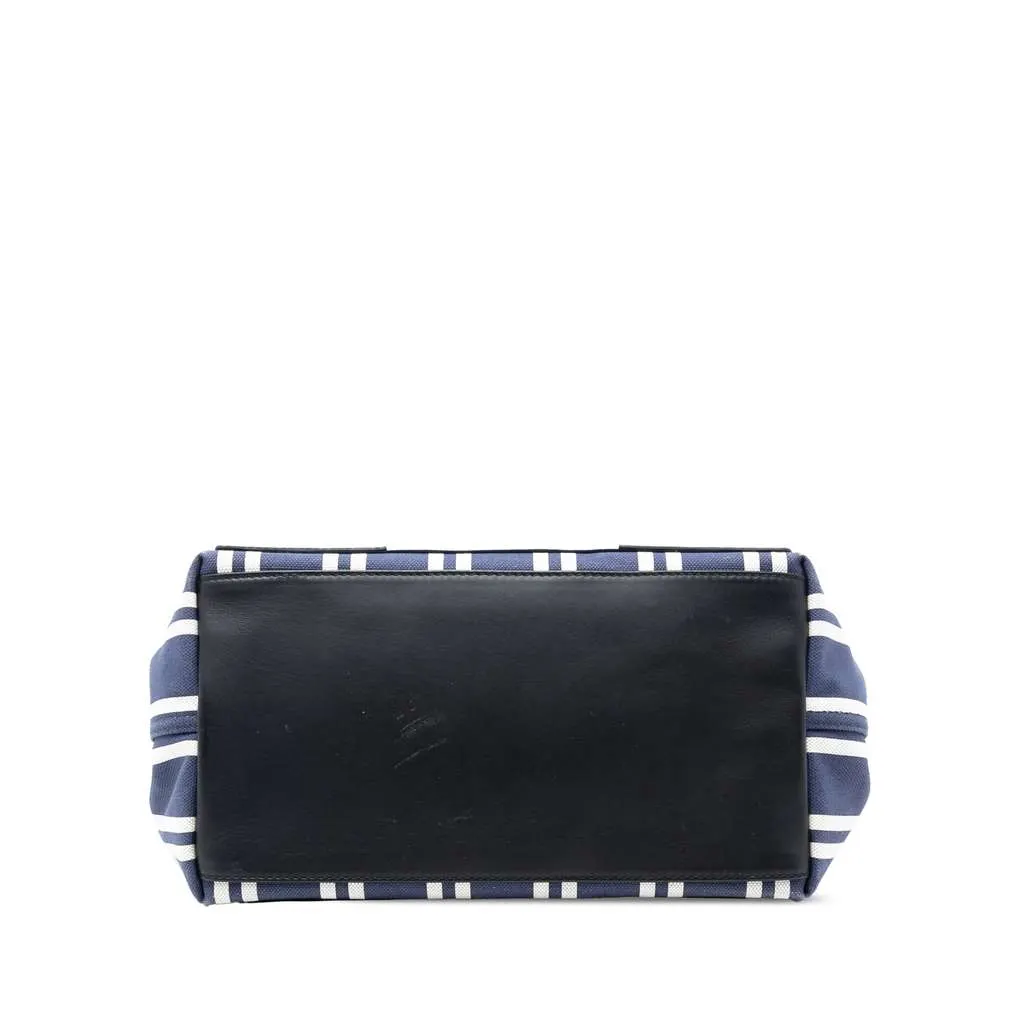 Balenciaga Canvas Striped Navy Cabas S Blue Canvas Very good - Inside View