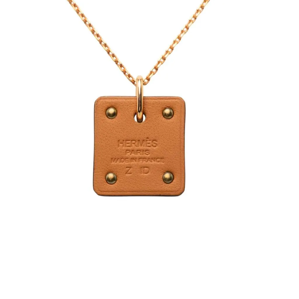 Hermès Small Rose Gold Plated Swift As de Coeur Pendant Necklace Pink Rose Gold Very good - Inside View