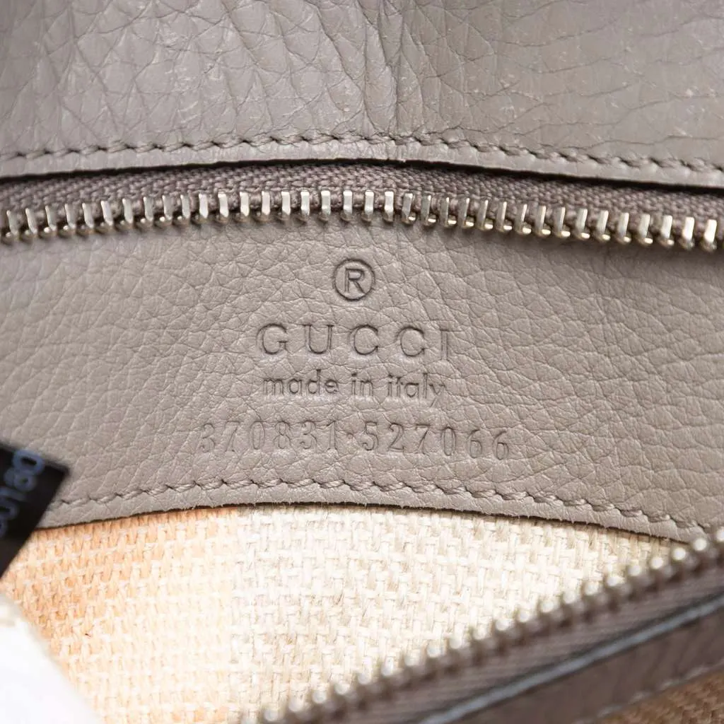 Gucci Small Leather Bamboo Daily Satchel Grey Leather Very good - Box View