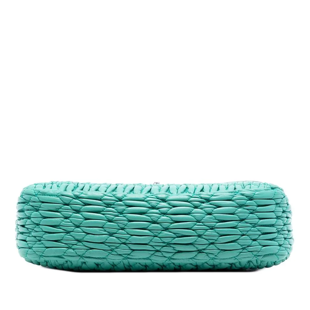 Miu Miu Matelasse Nappa Crystal Chain Crossbody Green Leather Very good - Inside View