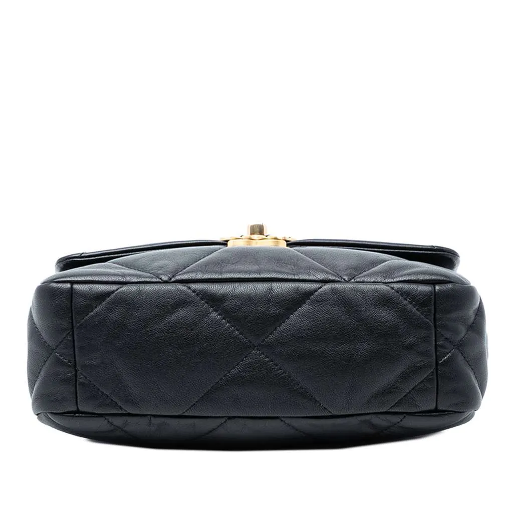 Chanel Medium Lambskin 19 Flap Black Leather Very good - Inside View