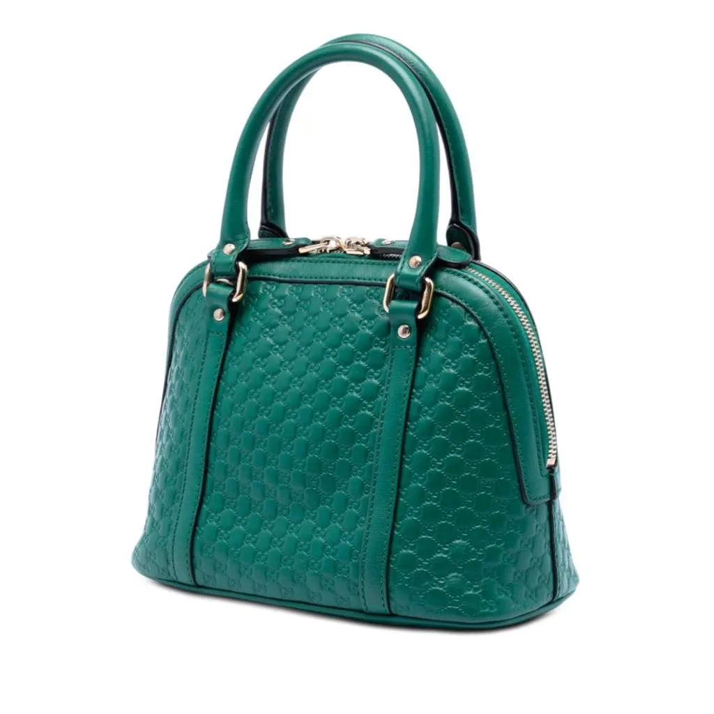 Gucci Mini Microguccissima Dome Satchel Green Leather Very good - Back View