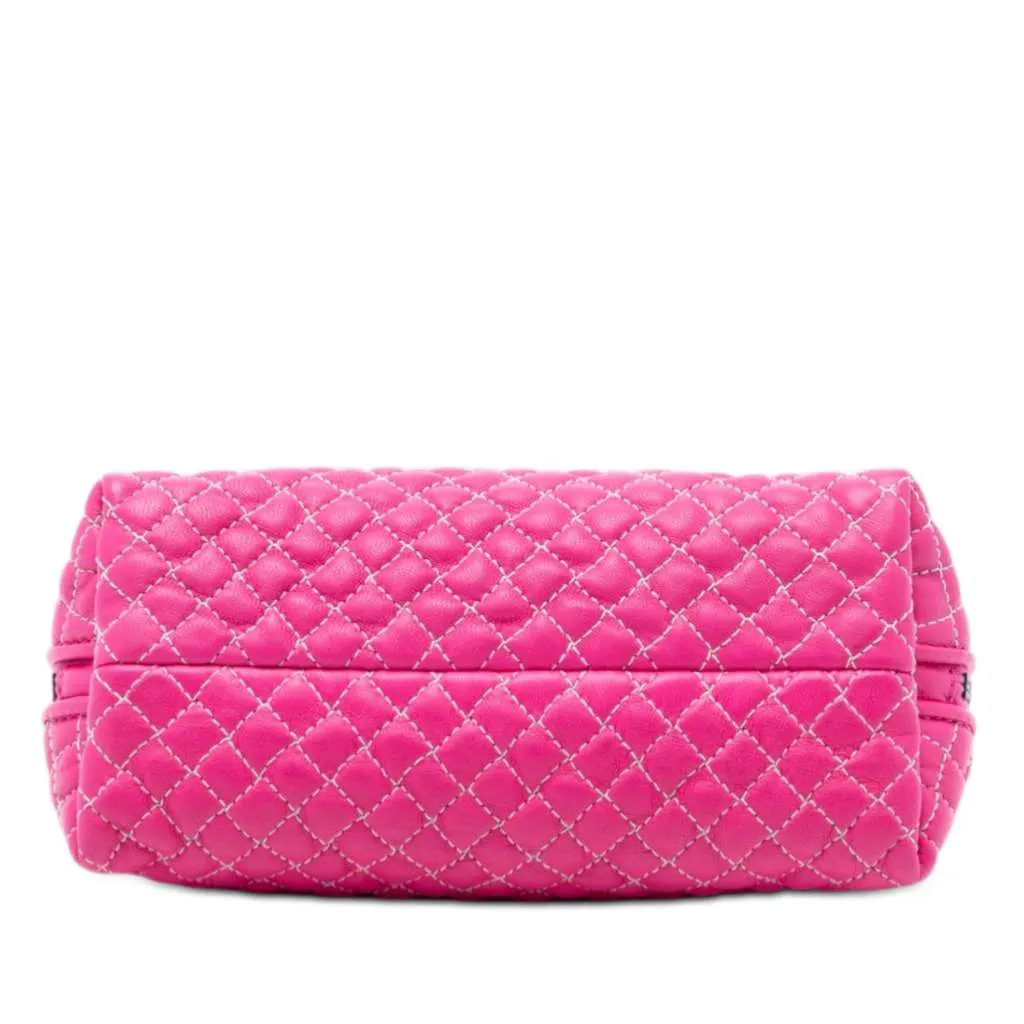 Bottega Veneta Quilted Nappa Zip Pouch Pink Leather Very good - Inside View