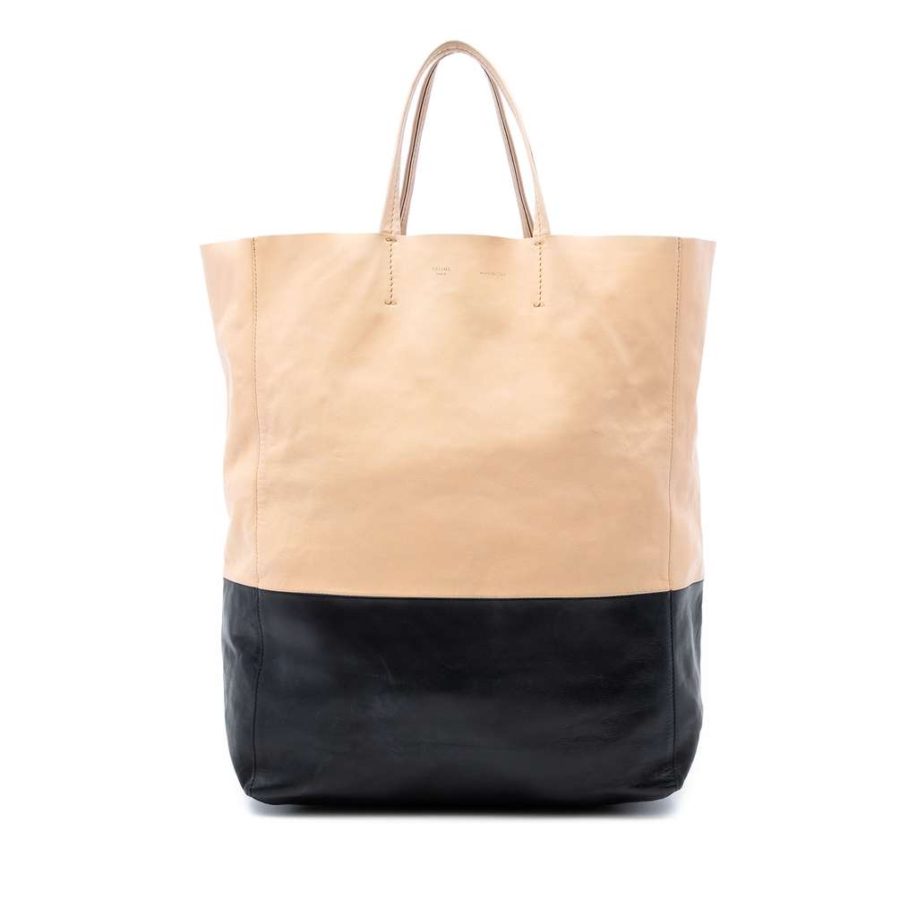 Celine Bicolor Leather Vertical Cabas Tote