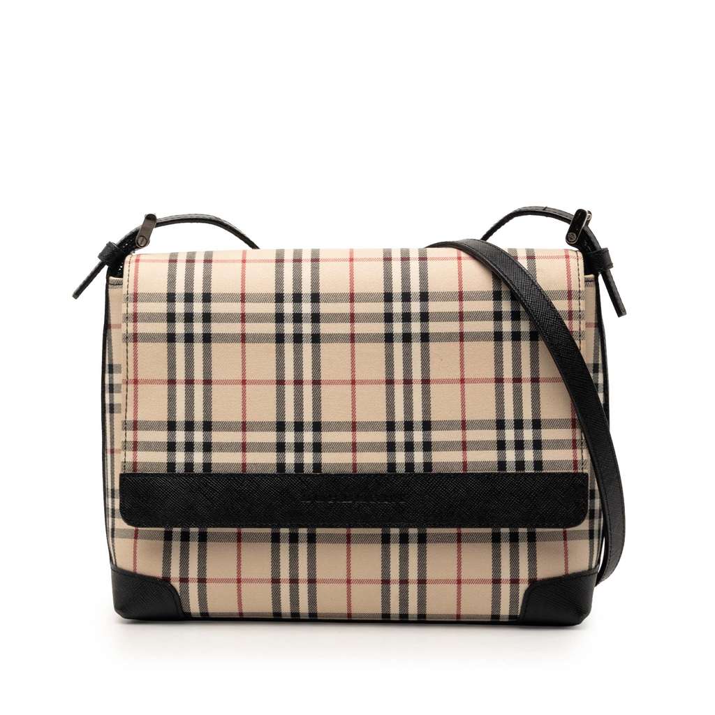 Burberry House Check Canvas Flap Crossbody