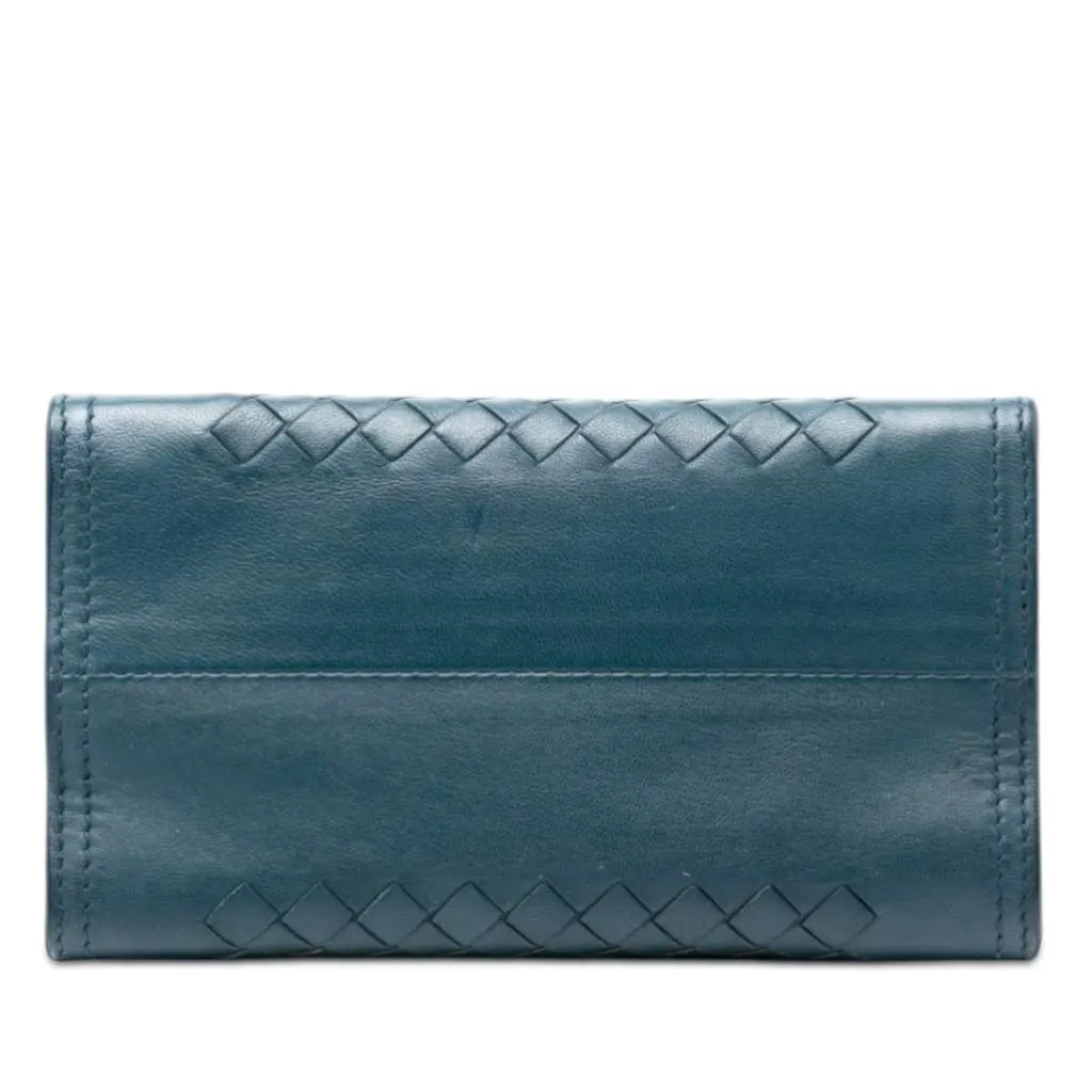 Bottega Veneta Nappa Intrecciato Chain Wallet Blue Leather Very good - Inside View