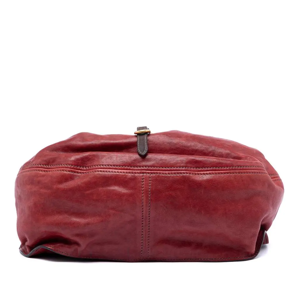 Miu Miu Bicolor Nappa Aviator Top Handle Bag Red Leather Good - Inside View