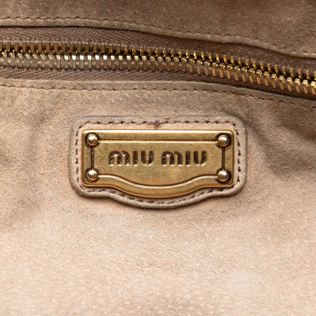 Miu Miu Bicolor Nappa Aviator Top Handle Bag Red Leather Good - Box View