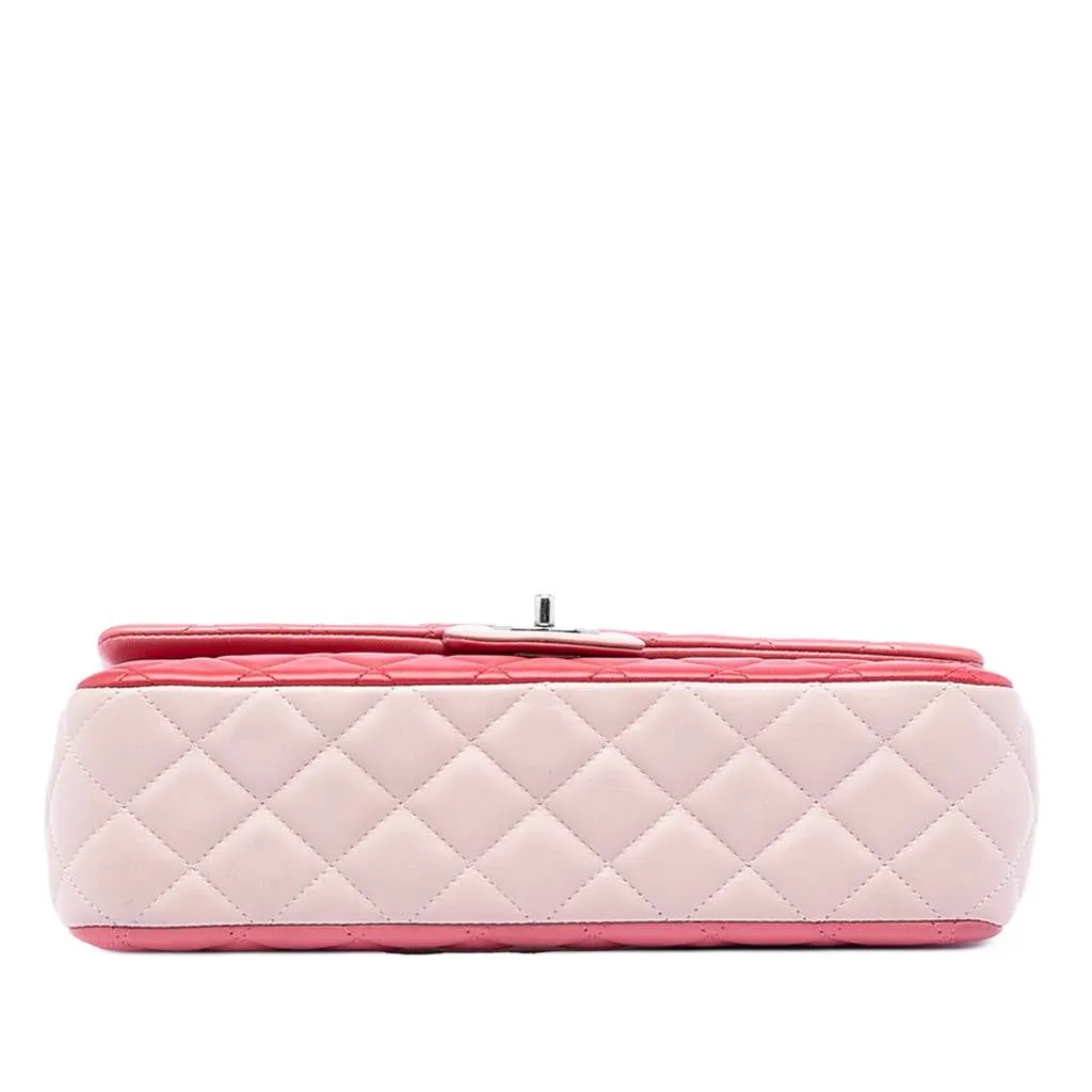 Chanel Medium Classic Tricolor Lambskin Valentines Heart Charms Single Flap Pink Leather Very good - Inside View