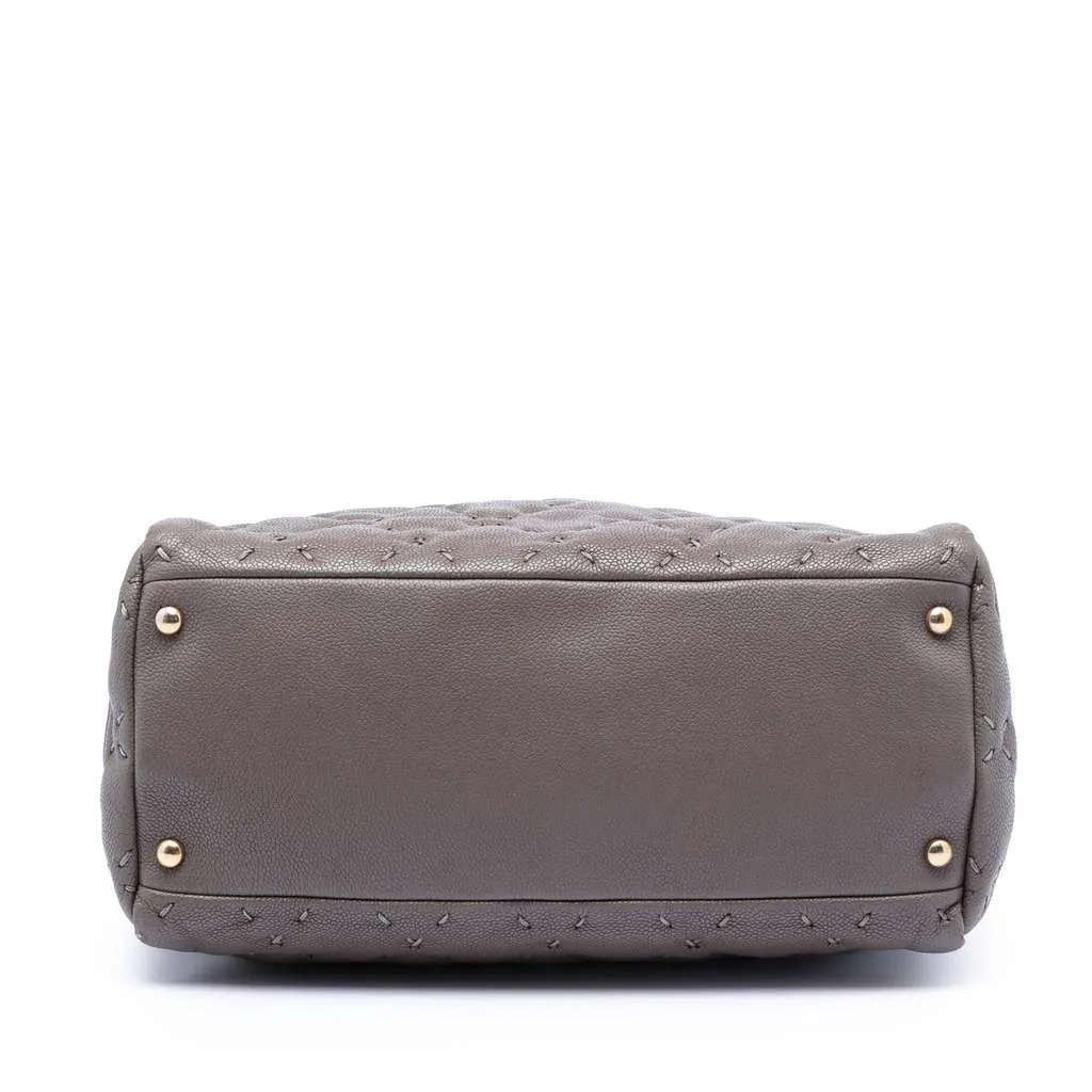 Chanel CC Caviar Wild Stitch Tote Brown Leather Very good - Inside View
