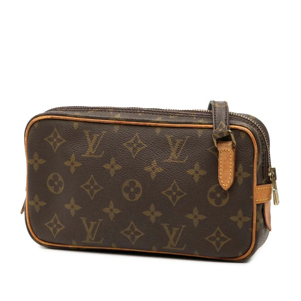 Louis Vuitton Monogram Pochette Marly Bandouliere Brown Good - Back View