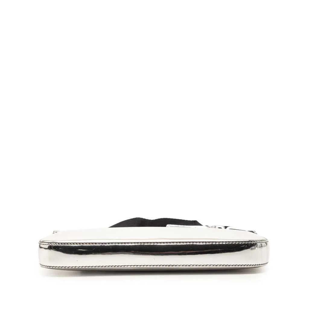Prada Brushed Leather Re Edition Zip Messenger Bag Silver Leather Very good - Inside View