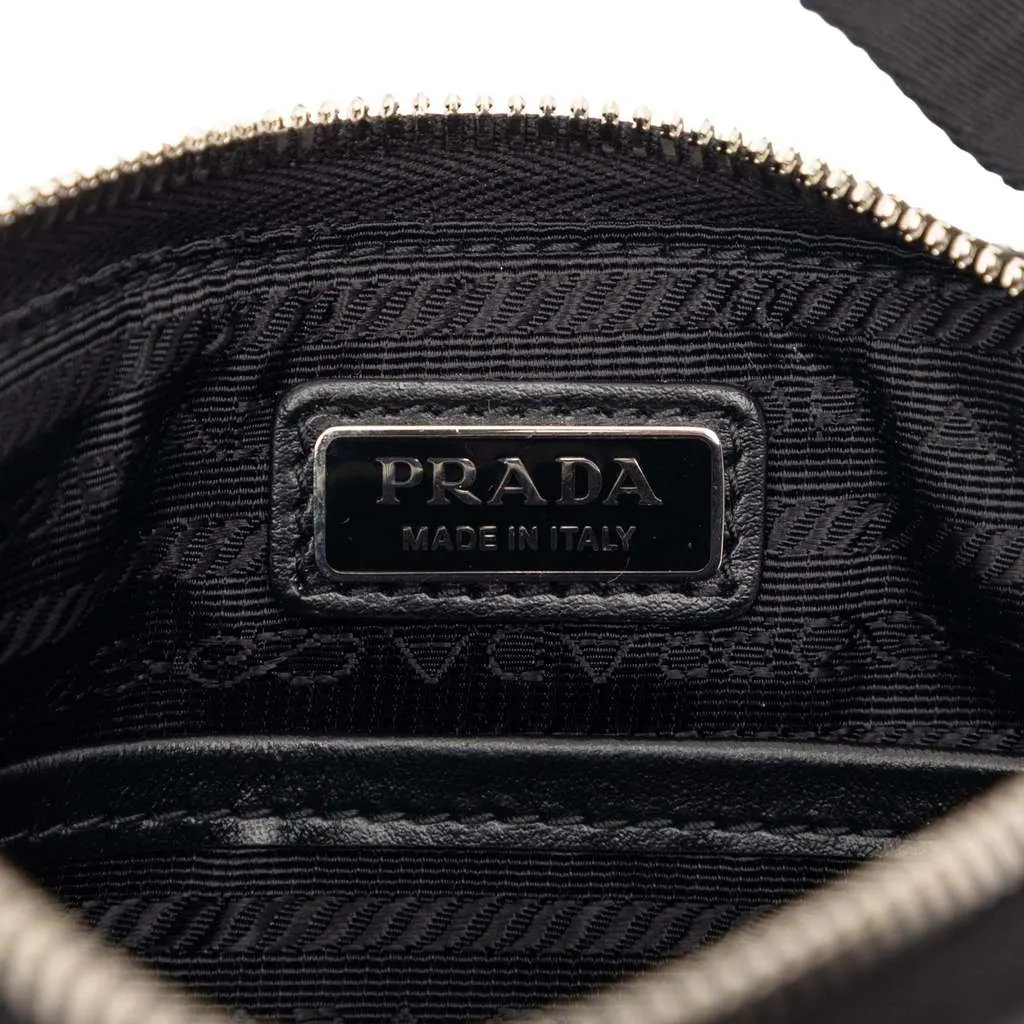 Prada Brushed Leather Re Edition Zip Messenger Bag Silver Leather Very good - Box View