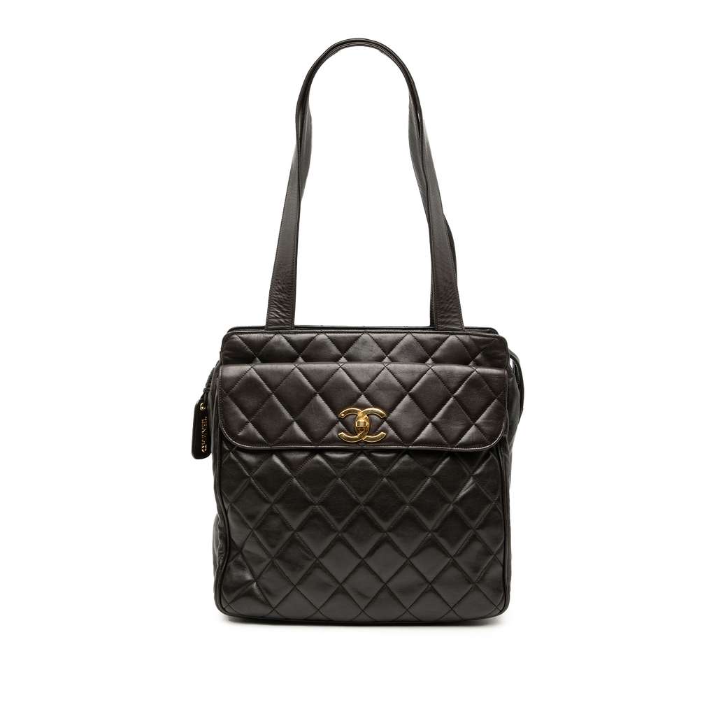Chanel حقيبة يد من جلد الخروف المبطن بجيب أمامي