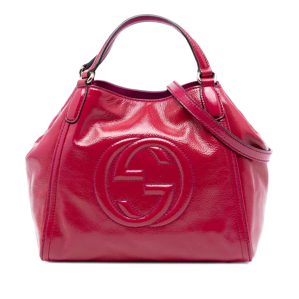 Gucci Small Patent Soho Satchel Pink Leather Very good - Front View