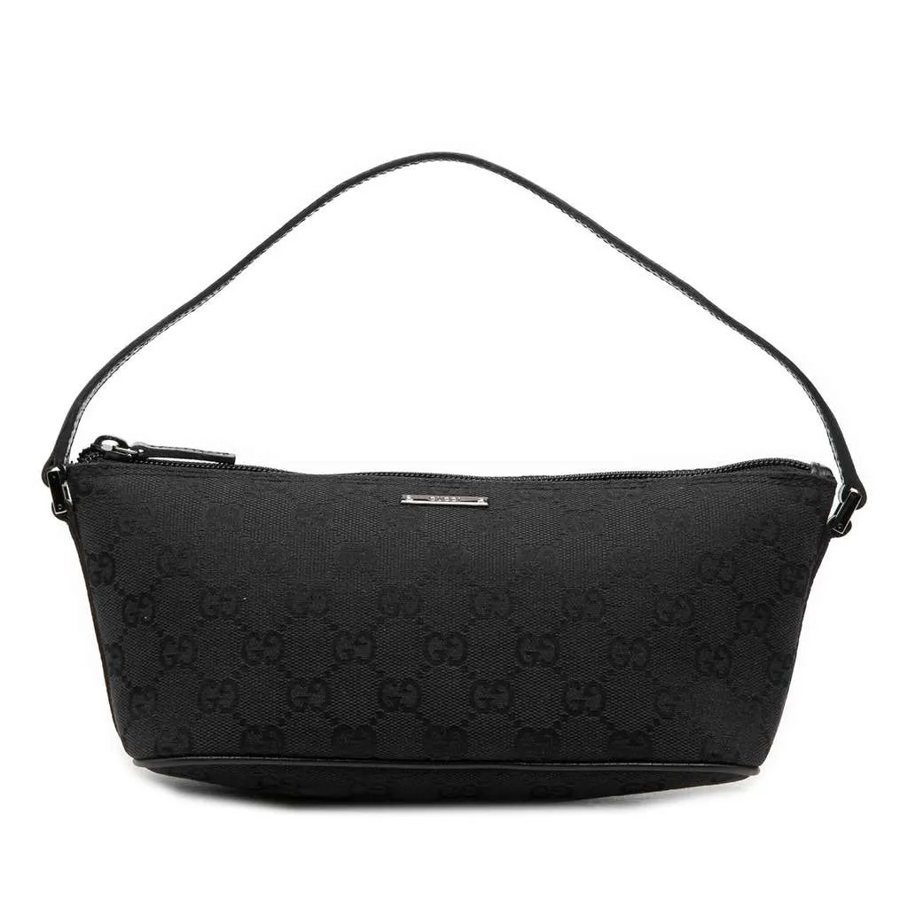 Gucci GG Canvas Boat Black Canvas Very good - Front View