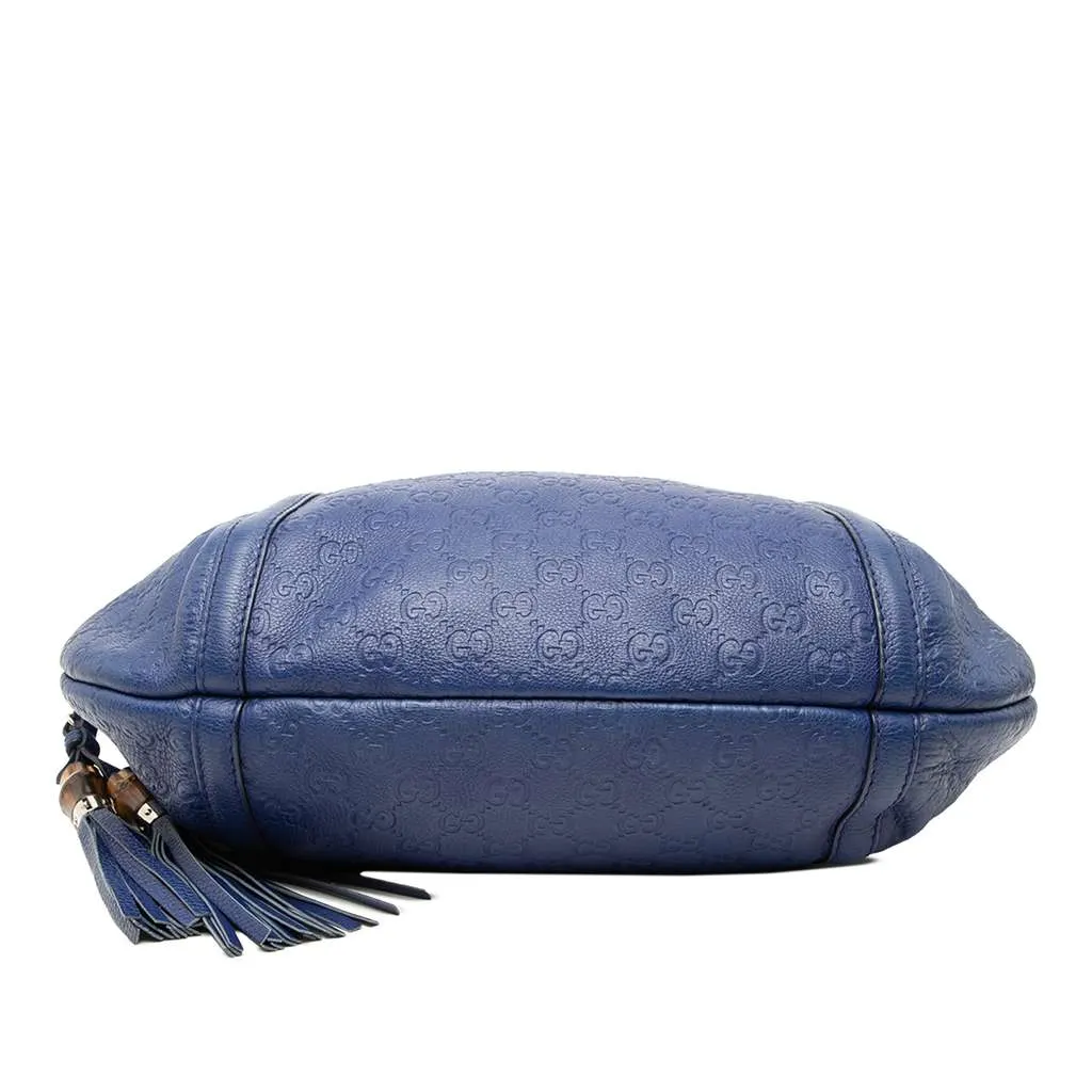 Gucci Medium Guccissima Techno Horsebit Hobo Blue Leather Very good - Inside View