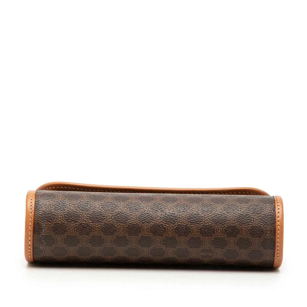 Celine Macadam Coated Canvas Clutch Brown Canvas Good - Inside View