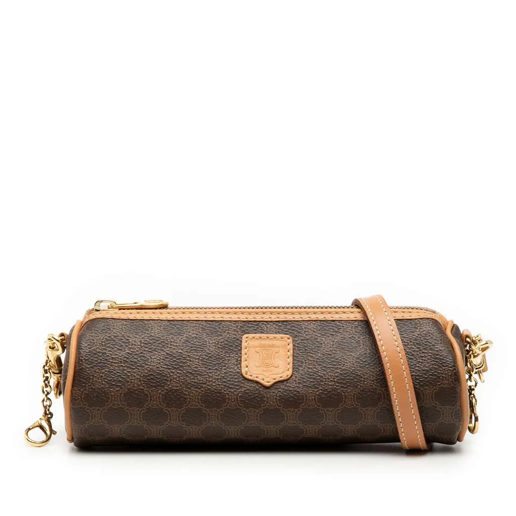 Celine Macadam Coated Canvas Crossbody Brown Canvas Very good - Front View