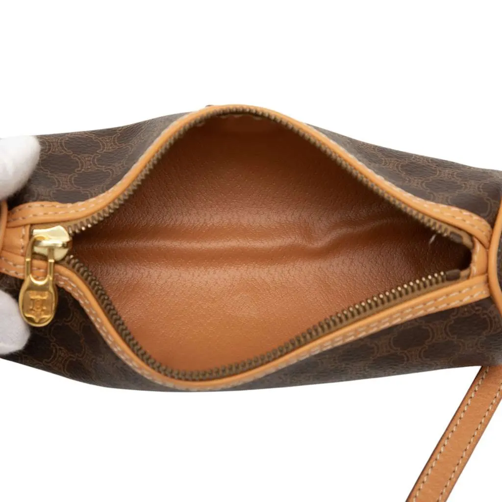 Celine Macadam Coated Canvas Crossbody Brown Canvas Very good - Model View