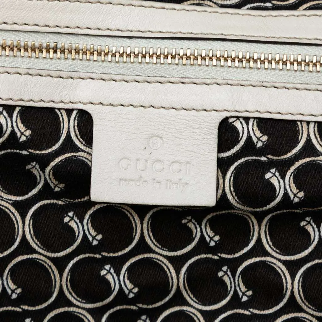 Gucci Leather Horsebit Nail Boston Bag White Leather Very good - Box View