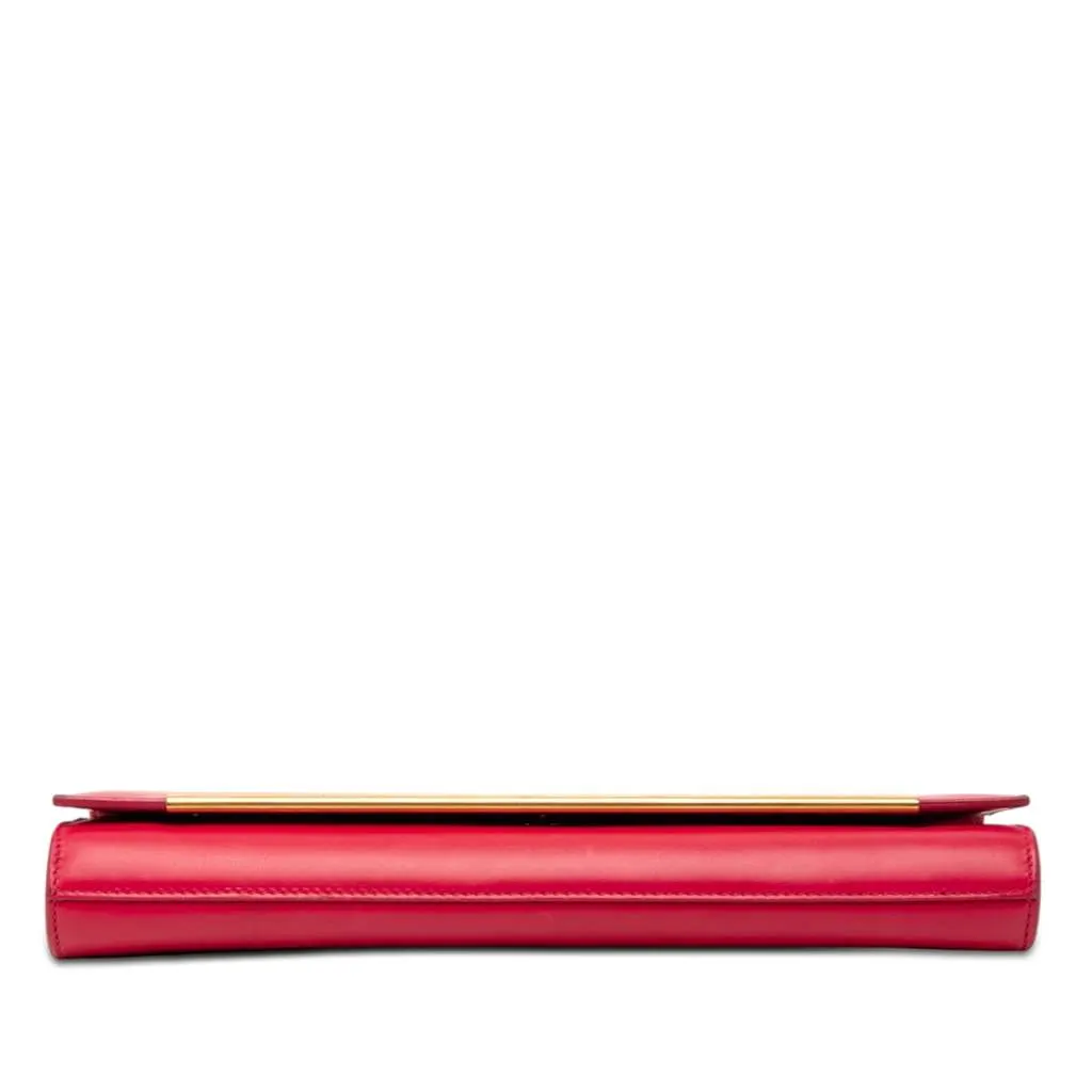 Saint Laurent Smooth Calfskin Lutetia Flap Clutch Pink Leather Very good - Inside View