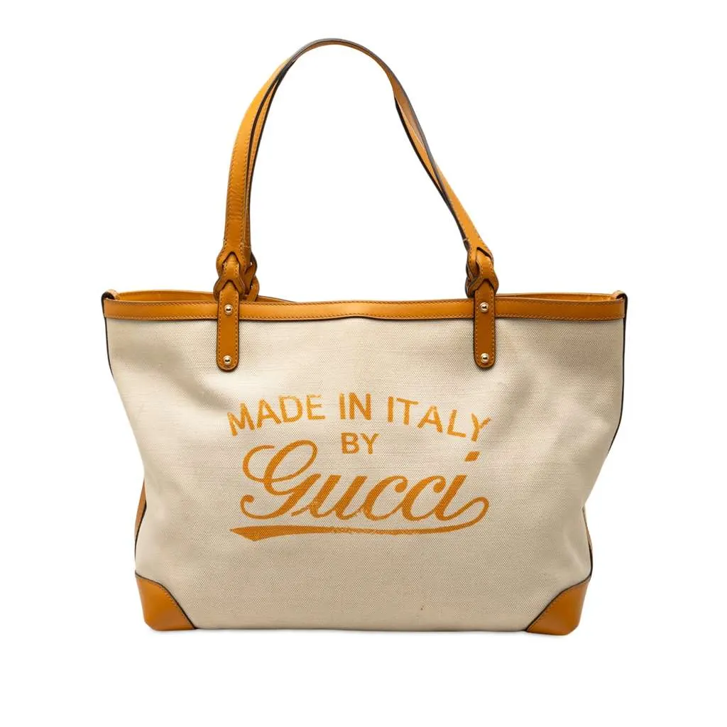 Gucci Medium Canvas Craft Tote Brown Canvas Very good - Front View