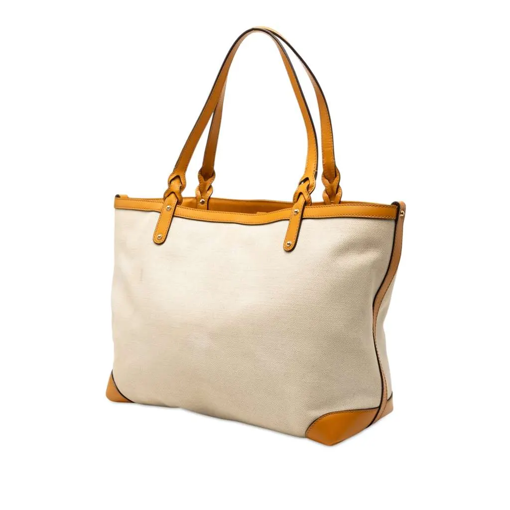 Gucci Medium Canvas Craft Tote Brown Canvas Very good - Back View