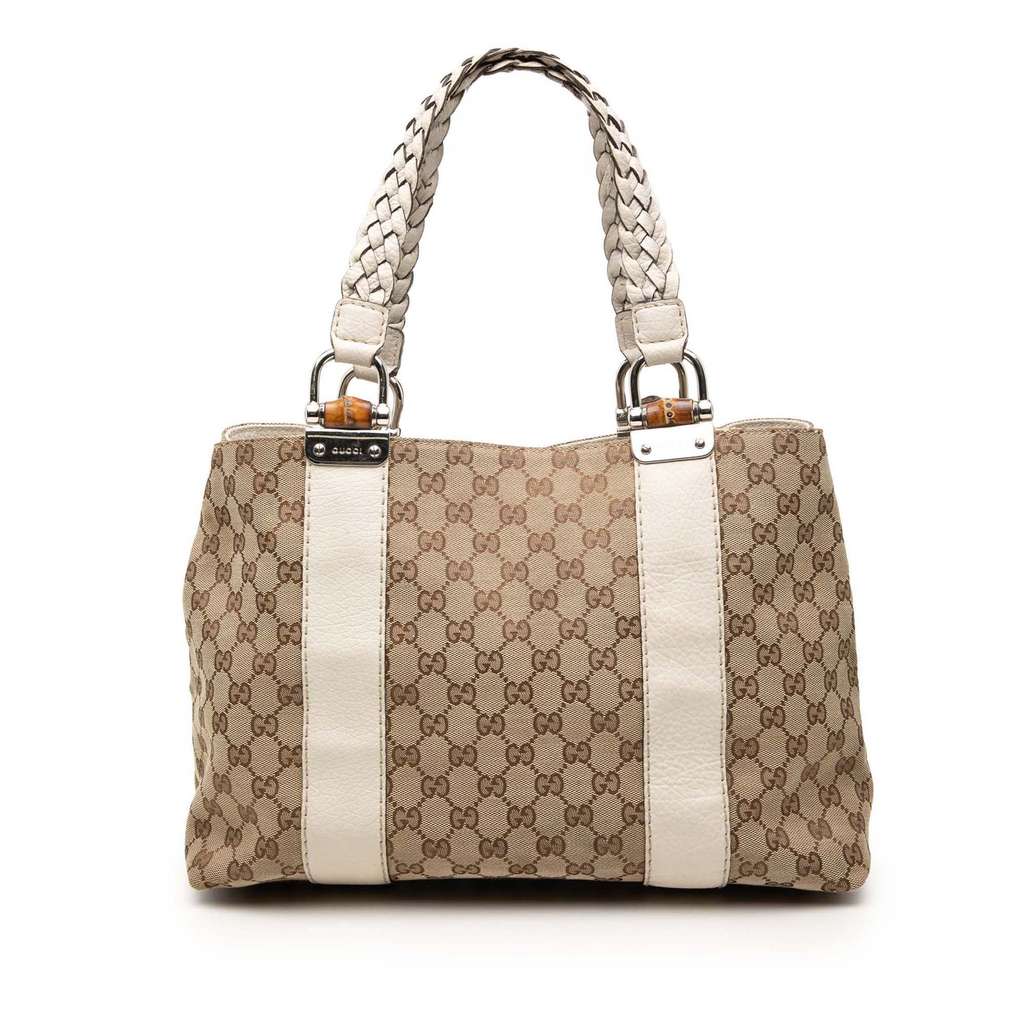 Gucci Medium GG Canvas Bamboo Libeccio Tote