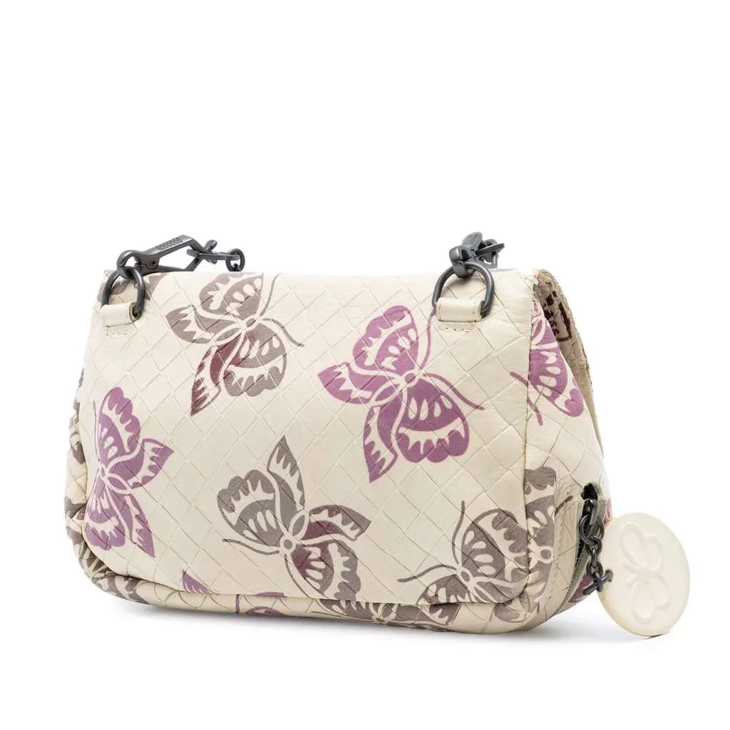 Bottega Veneta Small Nappa Intrecciomirage Butterfly Chain Crossbody Brown Leather Very good - Back View