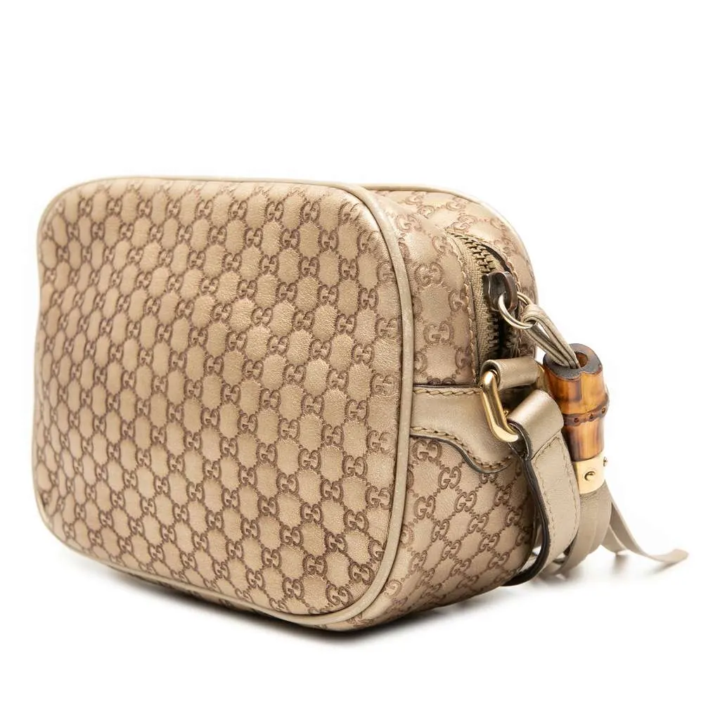 Gucci Metallic Microguccissima Sunshine Disco Camera Bag Gold Leather Very good - Back View