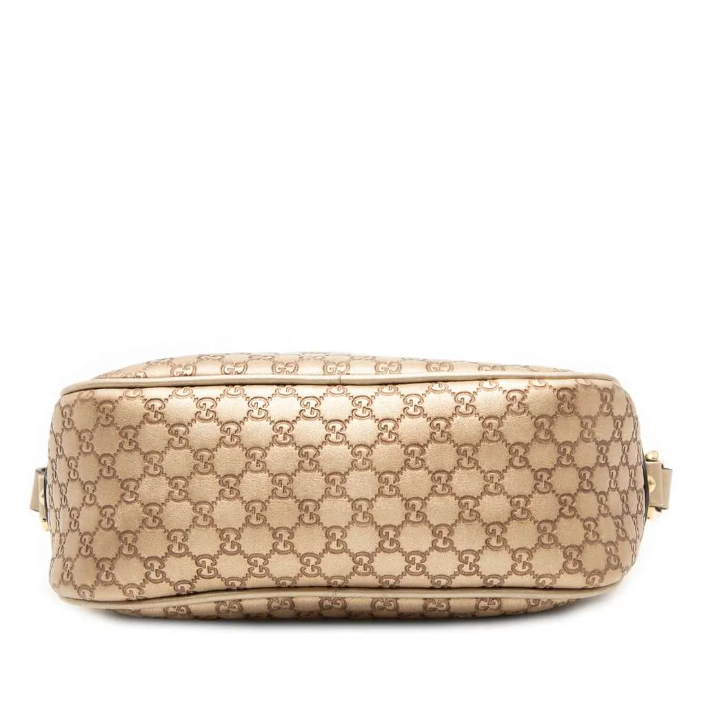 Gucci Metallic Microguccissima Sunshine Disco Camera Bag Gold Leather Very good - Inside View