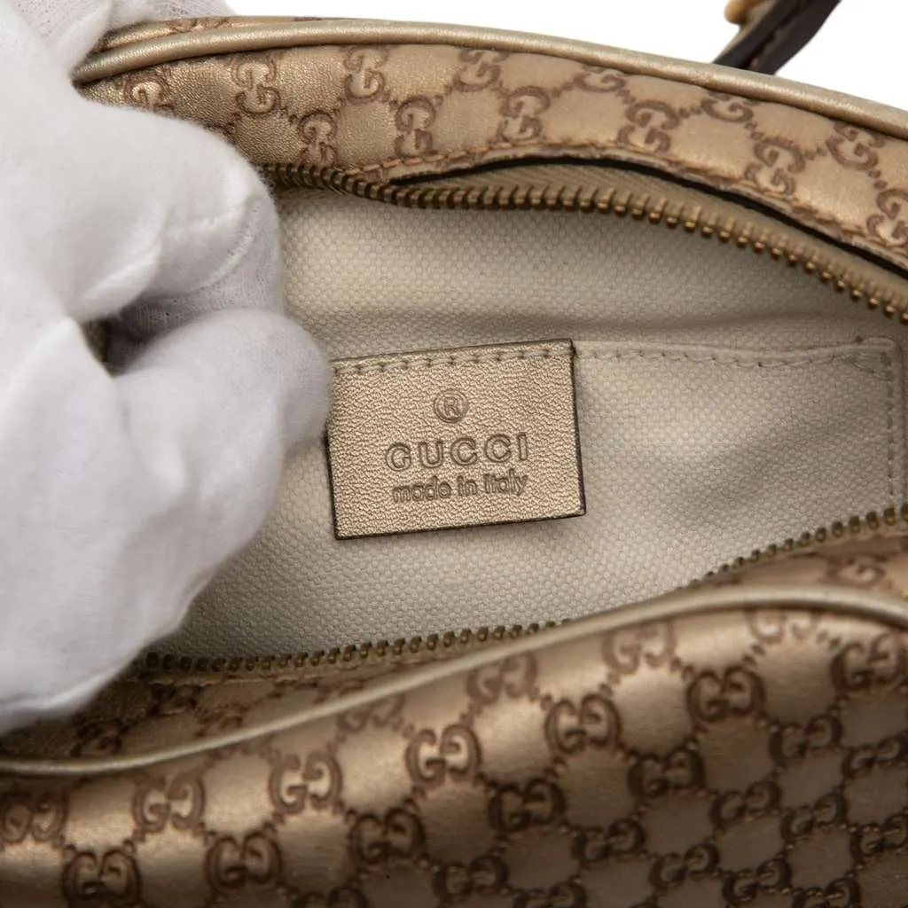 Gucci Metallic Microguccissima Sunshine Disco Camera Bag Gold Leather Very good - Box View