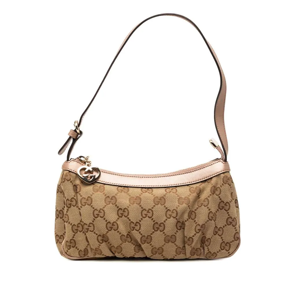 Gucci GG Canvas Lovely Heart Pochette Beige Canvas Very good - Front View