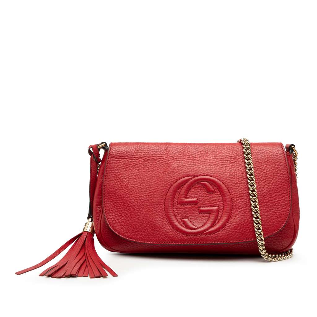 Gucci Medium Leather Soho Chain Flap Crossbody